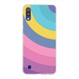 PrintiFy Samsung Galaxy M10 ile Uyumlu Kapak Renk Cümbüşü B Mor Tasarımlı 1mm Fit Şeffaf Silikon Kılıf