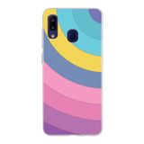 PrintiFy Samsung Galaxy M10s ile Uyumlu Kapak Renk Cümbüşü B Mor Tasarımlı 1mm Fit Şeffaf Silikon Kılıf