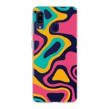 PrintiFy Samsung Galaxy M10s ile Uyumlu Kapak Renkli Desen B Turuncu Tasarımlı 1mm Fit Şeffaf Silikon Kılıf