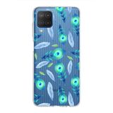 PrintiFy Samsung Galaxy M12 ile Uyumlu 1mm Slim Fit Nazar Boncuğu 3 Baskılı Şeffaf Kılıf