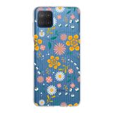 PrintiFy Samsung Galaxy M12 ile Uyumlu Kapak Çiçek Tasarımlı 1mm Fit Şeffaf Silikon Kılıf