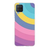PrintiFy Samsung Galaxy M12 ile Uyumlu Kapak Renk Cümbüşü B Mor Tasarımlı 1mm Fit Şeffaf Silikon Kılıf
