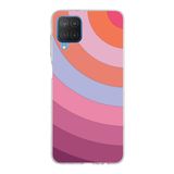PrintiFy Samsung Galaxy M12 ile Uyumlu Kapak Renk Cümbüşü F Pembe Tasarımlı 1mm Fit Şeffaf Silikon Kılıf