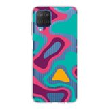 PrintiFy Samsung Galaxy M12 ile Uyumlu Kapak Renkli Desen A Kırmızı Tasarımlı 1mm Fit Şeffaf Silikon Kılıf