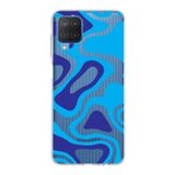PrintiFy Samsung Galaxy M12 ile Uyumlu Kapak Renkli Desen C Mavi Tasarımlı 1mm Fit Şeffaf Silikon Kılıf