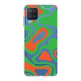 PrintiFy Samsung Galaxy M12 ile Uyumlu Kapak Renkli Desen E Yeşil Tasarımlı 1mm Fit Şeffaf Silikon Kılıf