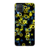 PrintiFy Samsung Galaxy M12 ile Uyumlu Kapak Semboller Tasarımlı 1mm Fit Şeffaf Silikon Kılıf