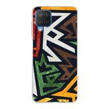 PrintiFy Samsung Galaxy M12 ile Uyumlu Kapak Soyut Grafiti Tasarımlı 1mm Fit Şeffaf Silikon Kılıf