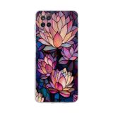 PrintiFy Samsung Galaxy M12 ile Uyumlu Vitray Sessiz Lotus Tasarımlı Şeffaf Silikon Kılıf