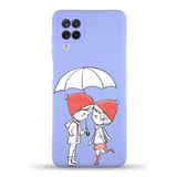 PrintiFy Samsung Galaxy M12 Uyumlu Lansman Kılıf Aşk Tasarımlı İçi Kadife Kapak lila