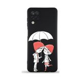 PrintiFy Samsung Galaxy M12 Uyumlu Lansman Kılıf Aşk Tasarımlı İçi Kadife Kapak siyah