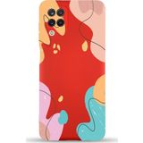 Printify Samsung Galaxy M12 Uyumlu Lansman Kılıf Karışık Renkler Tasarımlı Içi Kadife Kapak-Kırmızı