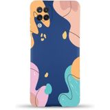 Printify Samsung Galaxy M12 Uyumlu Lansman Kılıf Karışık Renkler Tasarımlı Içi Kadife Kapak-Lacivert