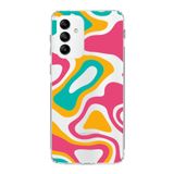 PrintiFy Samsung Galaxy M13 ile Uyumlu Kapak Renkli Desen B Turuncu Tasarımlı 1mm Fit Şeffaf Silikon Kılıf