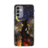 PrintiFy Samsung Galaxy M13 ile Uyumlu Vitray Cadı Saati Tasarımlı Şeffaf Silikon Kılıf