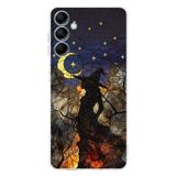 PrintiFy Samsung Galaxy M14 ile Uyumlu Vitray Cadı Saati Tasarımlı Şeffaf Silikon Kılıf