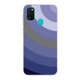 PrintiFy Samsung Galaxy M21 ile Uyumlu Kapak Renk Cümbüşü D Lila Tasarımlı 1mm Fit Şeffaf Silikon Kılıf