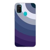 PrintiFy Samsung Galaxy M21 ile Uyumlu Kapak Renk Cümbüşü E Mavi Tasarımlı 1mm Fit Şeffaf Silikon Kılıf
