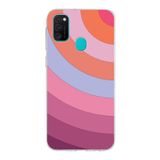 PrintiFy Samsung Galaxy M21 ile Uyumlu Kapak Renk Cümbüşü F Pembe Tasarımlı 1mm Fit Şeffaf Silikon Kılıf