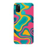 PrintiFy Samsung Galaxy M21 ile Uyumlu Kapak Renkli Desen B Turuncu Tasarımlı 1mm Fit Şeffaf Silikon Kılıf