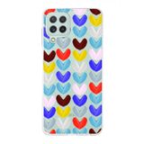 PrintiFy Samsung Galaxy M22 ile Uyumlu 1mm Slim Fit Water Color 1 Baskılı Şeffaf Kılıf