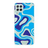PrintiFy Samsung Galaxy M22 ile Uyumlu Kapak Renkli Desen C Mavi Tasarımlı 1mm Fit Şeffaf Silikon Kılıf
