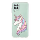 PrintiFy Samsung Galaxy M22 ile Uyumlu Kapak Unicorn Tasarımlı 1mm Fit Şeffaf Silikon Kılıf