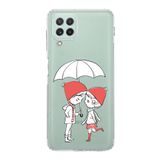 PrintiFy Samsung Galaxy M22 Kamera Korumalı Kapak Aşk Tasarımlı Şeffaf Kılıf