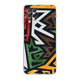 PrintiFy Samsung Galaxy M22 Uyumlu Kamera Korumalı Kapak Grafiti F Tasarımlı Şeffaf Kılıf