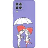PrintiFy Samsung Galaxy M22 Uyumlu Lansman Kılıf Aşk Tasarımlı İçi Kadife Kapak lila