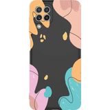 Printify Samsung Galaxy M22 Uyumlu Lansman Kılıf Karışık Renkler Tasarımlı Içi Kadife Kapak-Siyah