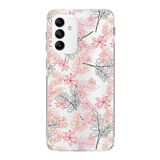 PrintiFy Samsung Galaxy M23 ile Uyumlu Kapak Floral Kırmızı Tasarımlı 1mm Fit Şeffaf Silikon Kılıf