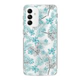PrintiFy Samsung Galaxy M23 ile Uyumlu Kapak Floral Su Yeşili Tasarımlı 1mm Fit Şeffaf Silikon Kılıf