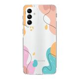 PrintiFy Samsung Galaxy M23 ile Uyumlu Kapak Karışık Renkler Tasarımlı 1mm Fit Şeffaf Silikon Kılıf