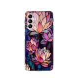 PrintiFy Samsung Galaxy M23 ile Uyumlu Vitray Sessiz Lotus Tasarımlı Şeffaf Silikon Kılıf