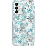 Printify Samsung Galaxy M23 Kamera Korumalı Kapak Floral Su Yeşili Tasarımlı Şeffaf Kılıf