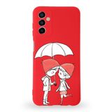 PrintiFy Samsung Galaxy M23 Uyumlu Lansman Kılıf Aşk Tasarımlı İçi Kadife Kapak kirmizi