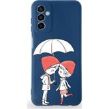 PrintiFy Samsung Galaxy M23 Uyumlu Lansman Kılıf Aşk Tasarımlı İçi Kadife Kapak lacivert
