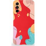 Printify Samsung Galaxy M23 Uyumlu Lansman Kılıf Karışık Renkler Tasarımlı Içi Kadife Kapak-Kırmızı