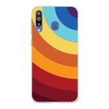 PrintiFy Samsung Galaxy M30 ile Uyumlu Kapak Renk Cümbüşü A Kırmızı Tasarımlı 1mm Fit Şeffaf Silikon Kılıf