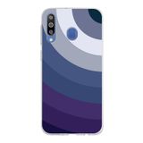 PrintiFy Samsung Galaxy M30 ile Uyumlu Kapak Renk Cümbüşü E Mavi Tasarımlı 1mm Fit Şeffaf Silikon Kılıf