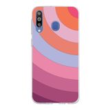PrintiFy Samsung Galaxy M30 ile Uyumlu Kapak Renk Cümbüşü F Pembe Tasarımlı 1mm Fit Şeffaf Silikon Kılıf