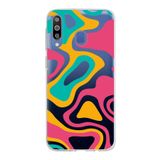 PrintiFy Samsung Galaxy M30 ile Uyumlu Kapak Renkli Desen B Turuncu Tasarımlı 1mm Fit Şeffaf Silikon Kılıf