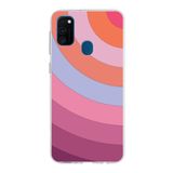 PrintiFy Samsung Galaxy M30s ile Uyumlu Kapak Renk Cümbüşü F Pembe Tasarımlı 1mm Fit Şeffaf Silikon Kılıf