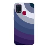 PrintiFy Samsung Galaxy M31 ile Uyumlu Kapak Renk Cümbüşü E Mavi Tasarımlı 1mm Fit Şeffaf Silikon Kılıf