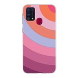 PrintiFy Samsung Galaxy M31 ile Uyumlu Kapak Renk Cümbüşü F Pembe Tasarımlı 1mm Fit Şeffaf Silikon Kılıf