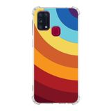 PrintiFy Samsung Galaxy M31 Köşe Korumalı Antişok Kapak Renk Cümbüşü Tasarımlı Şeffaf Kılıf