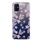 PrintiFy Samsung Galaxy M31s ile Uyumlu Kapak Floral Pudra Tasarımlı 1mm Fit Şeffaf Silikon Kılıf