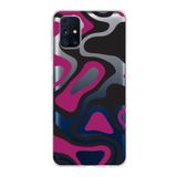 PrintiFy Samsung Galaxy M31s ile Uyumlu Kapak Renkli Desen D Siyah Tasarımlı 1mm Fit Şeffaf Silikon Kılıf
