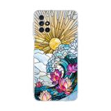 PrintiFy Samsung Galaxy M31s ile Uyumlu Vitray Okyanus Sabahı Tasarımlı Şeffaf Silikon Kılıf